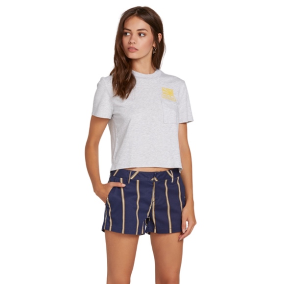 Volcom Chino Frochickie Shorts Striped Navy - Picture 1 of 4